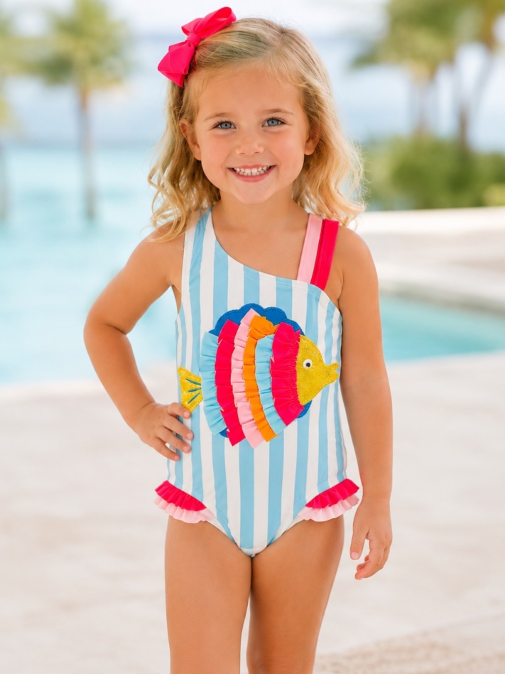 NWT Mud Pie Ruffle Fish Swimsuit in 3T
